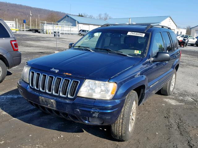 1J8GX58N62C216517 - 2002 JEEP GRAND CHER BLUE photo 2