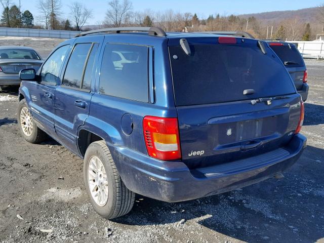 1J8GX58N62C216517 - 2002 JEEP GRAND CHER BLUE photo 3