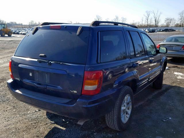 1J8GX58N62C216517 - 2002 JEEP GRAND CHER BLUE photo 4