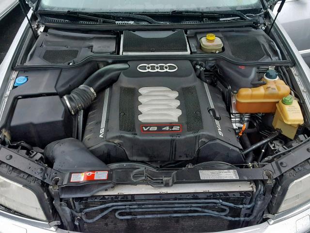 WAUGU54DX1N011490 - 2001 AUDI S8 QUATTRO SILVER photo 7