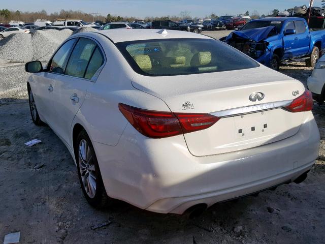 JN1EV7AP9JM360179 - 2018 INFINITI Q50 LUXE WHITE photo 3