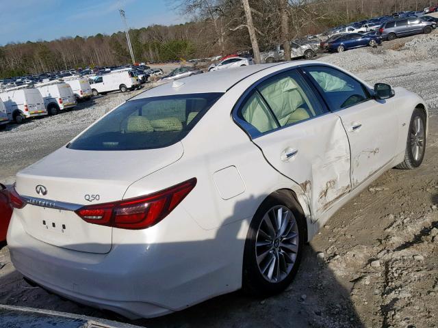 JN1EV7AP9JM360179 - 2018 INFINITI Q50 LUXE WHITE photo 4