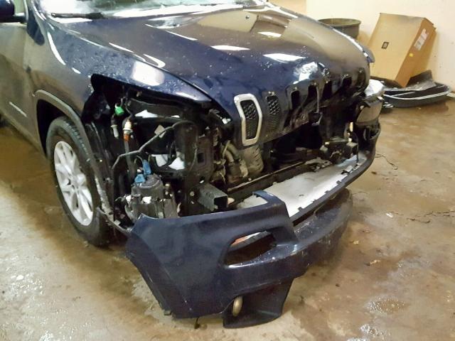 1C4PJMCB9FW653786 - 2015 JEEP CHEROKEE L BLUE photo 9