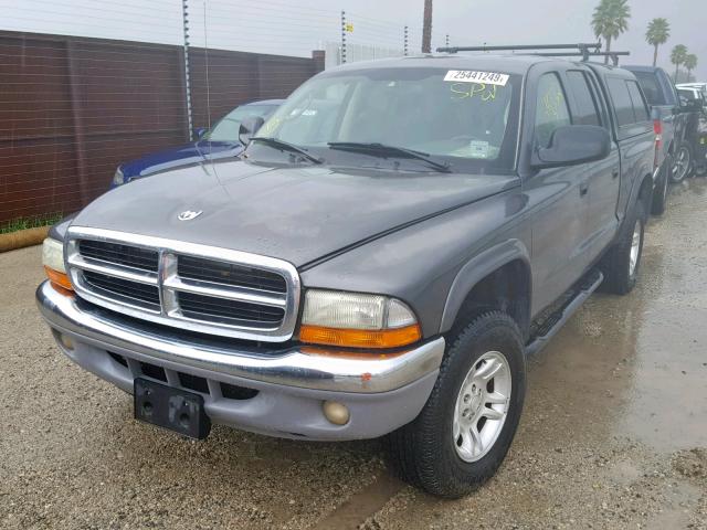 1D7HG48N13S105960 - 2003 DODGE DAKOTA QUA GRAY photo 2