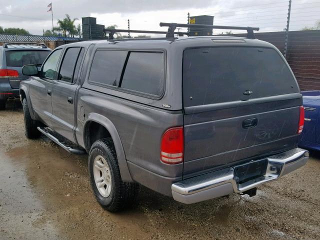 1D7HG48N13S105960 - 2003 DODGE DAKOTA QUA GRAY photo 3