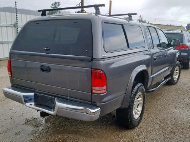 1D7HG48N13S105960 - 2003 DODGE DAKOTA QUA GRAY photo 4