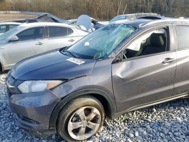 3CZRU5H74HM715036 - 2017 HONDA HR-V EXL GRAY photo 9