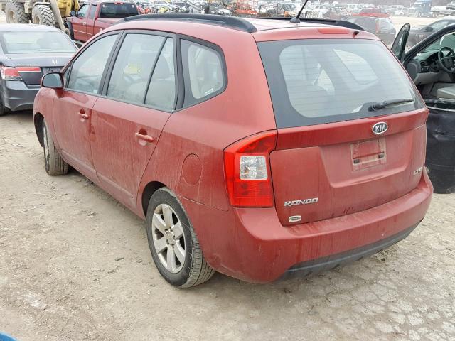 KNAFG526587175798 - 2008 KIA RONDO LX MAROON photo 3