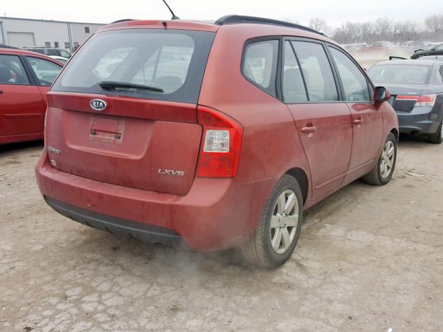 KNAFG526587175798 - 2008 KIA RONDO LX MAROON photo 4