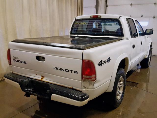 1D7HG38N83S256532 - 2003 DODGE DAKOTA QUA WHITE photo 4