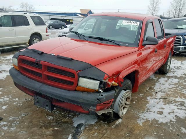 1D7HL38X23S225967 - 2003 DODGE DAKOTA QUA RED photo 2