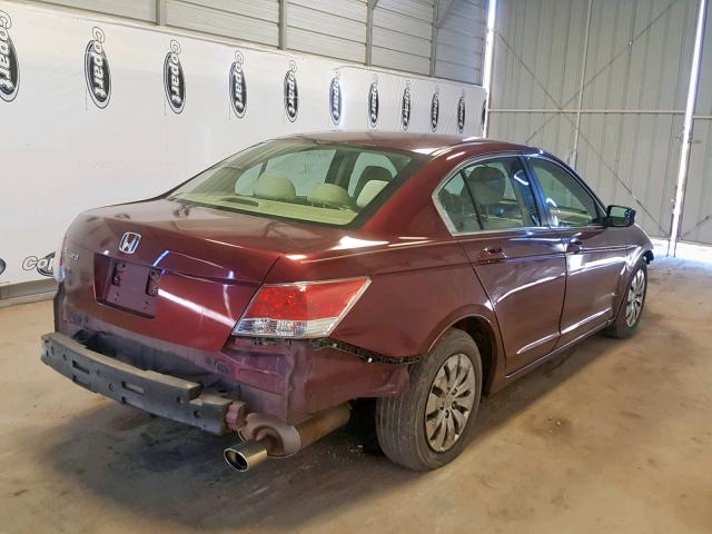 1HGCP2F49AA174046 - 2010 HONDA ACCORD LXP BURGUNDY photo 4