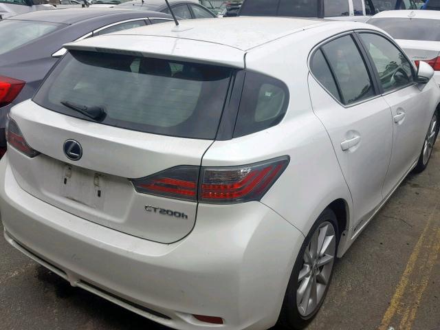 JTHKD5BH2B2039126 - 2011 LEXUS CT 200 WHITE photo 4