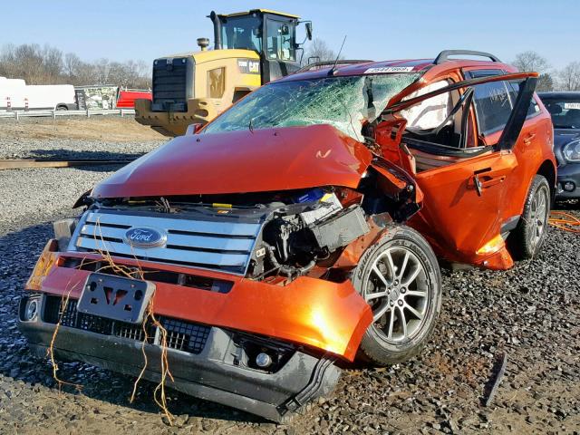 2FMDK48C58BA99132 - 2008 FORD EDGE SEL ORANGE photo 2