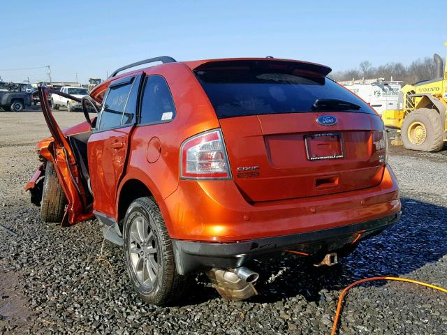 2FMDK48C58BA99132 - 2008 FORD EDGE SEL ORANGE photo 3