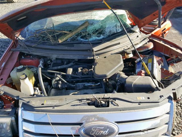 2FMDK48C58BA99132 - 2008 FORD EDGE SEL ORANGE photo 7