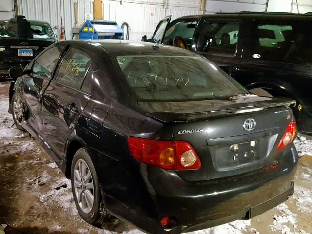 1NXBU40E59Z101469 - 2009 TOYOTA COROLLA BA BLACK photo 3