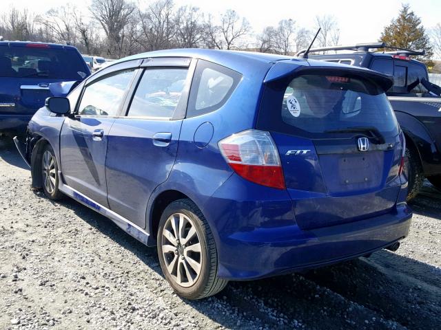 JHMGE8G58DC042385 - 2013 HONDA FIT SPORT BLUE photo 3