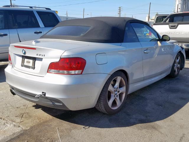 WBAUN935X9VK40670 - 2009 BMW 135 I SILVER photo 4