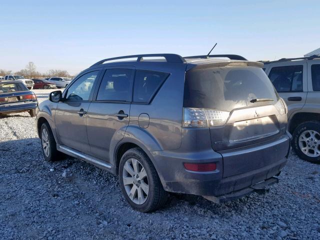 JA4AS3AW6BU033674 - 2011 MITSUBISHI OUTLANDER GRAY photo 3