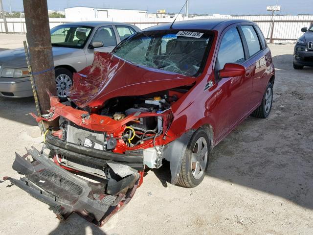 KL1TD6DE1BB123492 - 2011 CHEVROLET AVEO LS RED photo 2