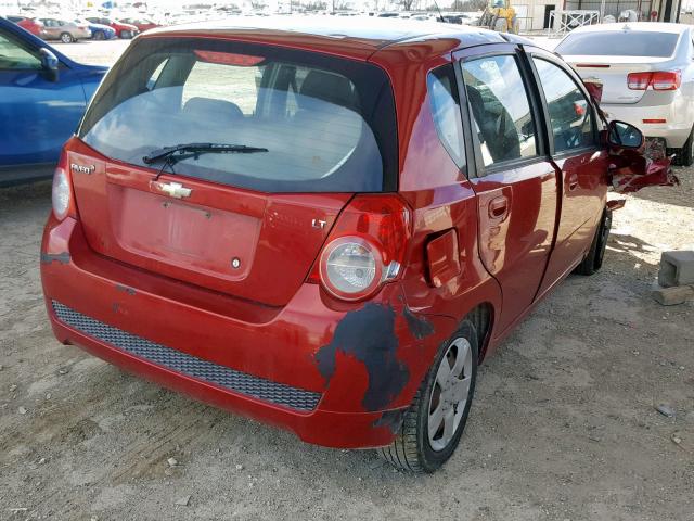 KL1TD6DE1BB123492 - 2011 CHEVROLET AVEO LS RED photo 4