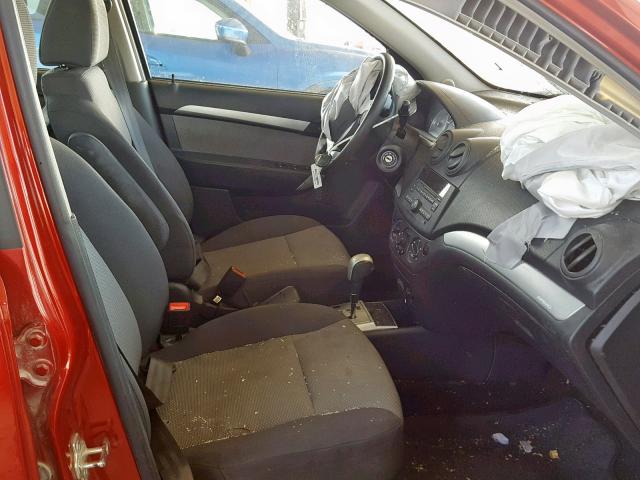 KL1TD6DE1BB123492 - 2011 CHEVROLET AVEO LS RED photo 5