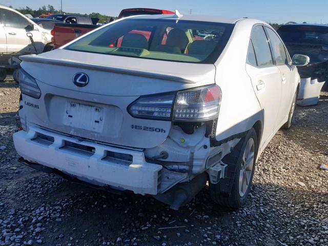 JTHBB1BA6A2020627 - 2010 LEXUS HS 250H WHITE photo 4