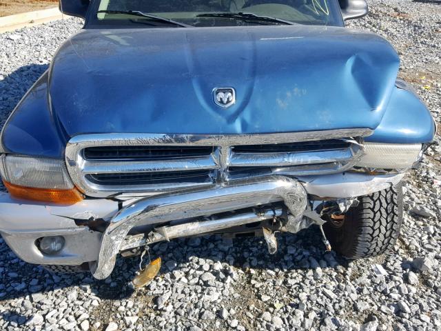 1D7HG48N64S643121 - 2004 DODGE DAKOTA QUA BLUE photo 7