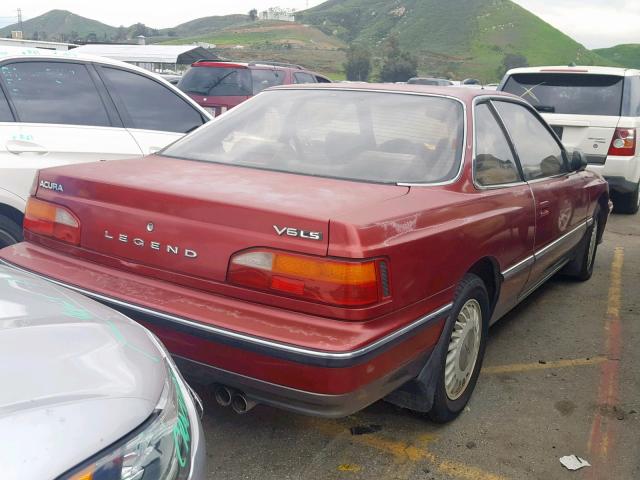 JH4KA3270KC013817 - 1989 ACURA LEGEND LS წითელი ფოტო 4