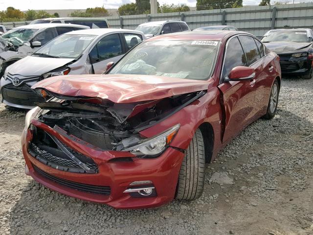 JN1BV7AP9EM682913 - 2014 INFINITI Q50 BASE RED photo 2