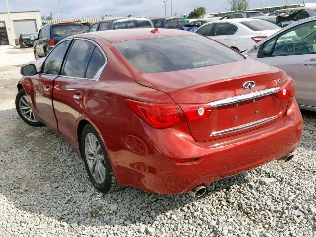 JN1BV7AP9EM682913 - 2014 INFINITI Q50 BASE RED photo 3