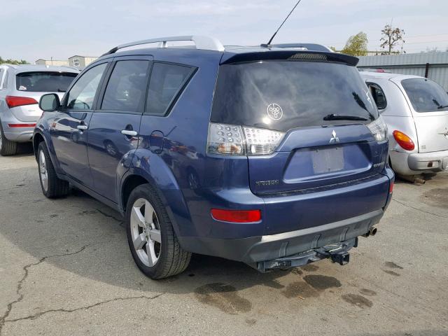 JA4MS41X77Z002116 - 2007 MITSUBISHI OUTLANDER BLUE photo 3