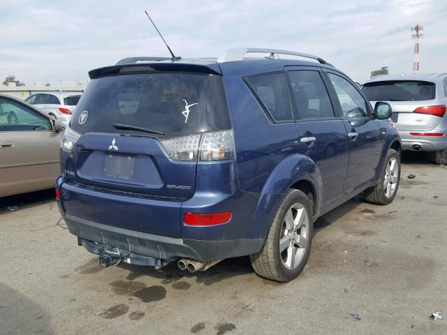 JA4MS41X77Z002116 - 2007 MITSUBISHI OUTLANDER BLUE photo 4