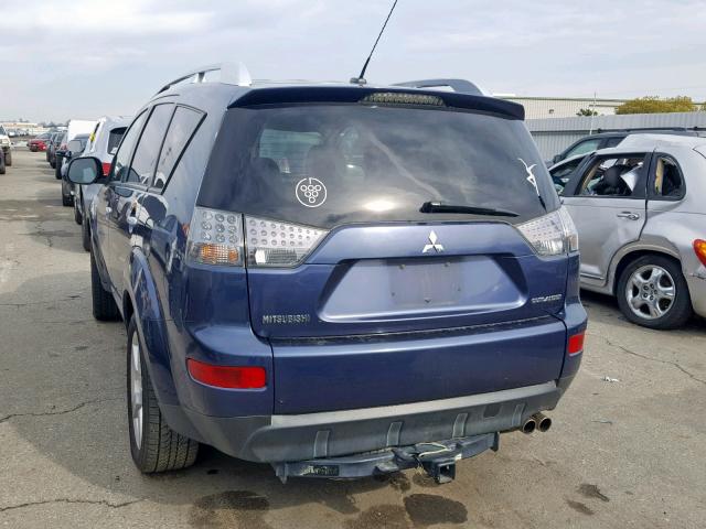 JA4MS41X77Z002116 - 2007 MITSUBISHI OUTLANDER BLUE photo 9