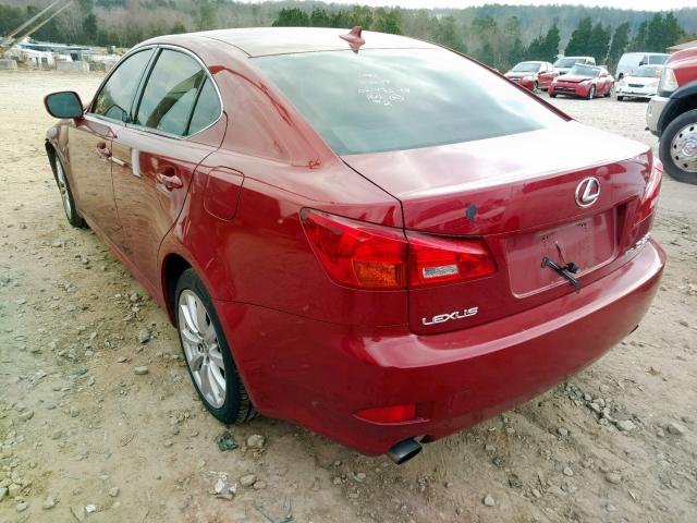 JTHCK262885022126 - 2008 LEXUS IS 250 RED photo 3