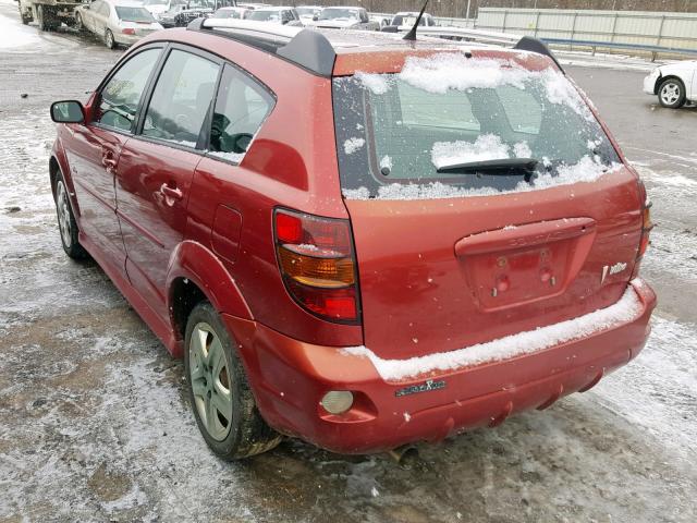 5Y2SL65807Z402818 - 2007 PONTIAC VIBE RED photo 3