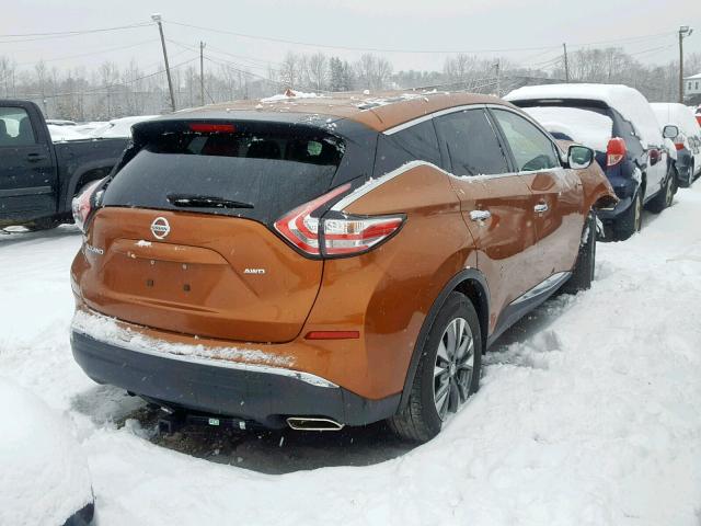 5N1AZ2MH9FN220895 - 2015 NISSAN MURANO ORANGE photo 4