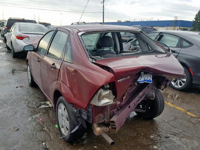 1FAFP34N66W124069 - 2006 FORD FOCUS ZX4 BURGUNDY photo 3