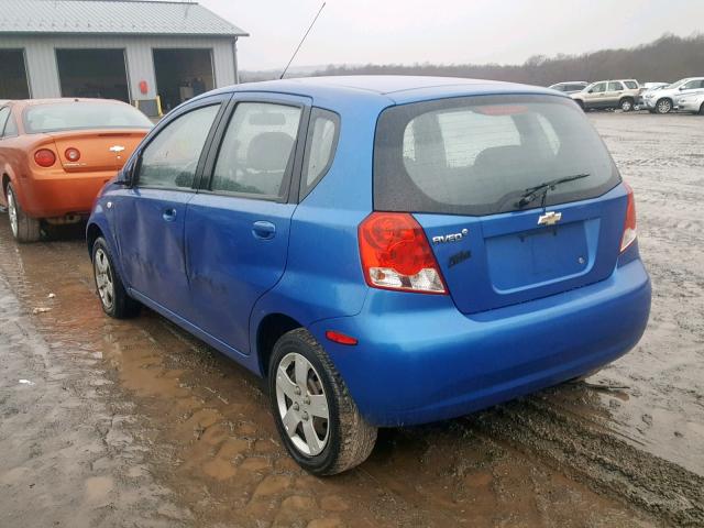 KL1TD666X7B754934 - 2007 CHEVROLET AVEO BASE ლურჯი ფოტო 3