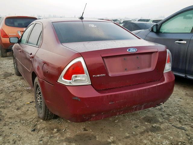 3FAHP06Z97R228583 - 2007 FORD FUSION S BURGUNDY photo 3