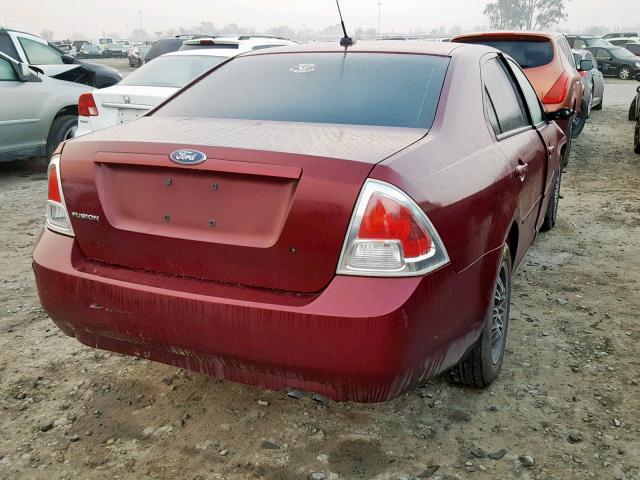 3FAHP06Z97R228583 - 2007 FORD FUSION S BURGUNDY photo 4