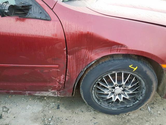 3FAHP06Z97R228583 - 2007 FORD FUSION S BURGUNDY photo 9