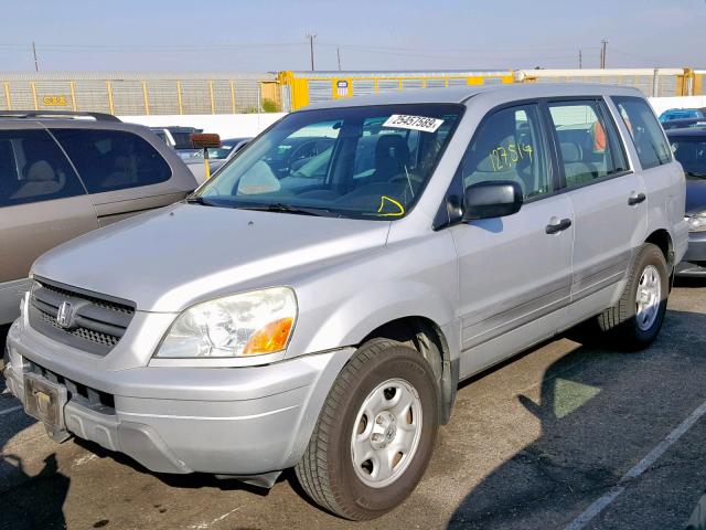 2HKYF18154H518005 - 2004 HONDA PILOT LX SILVER photo 2