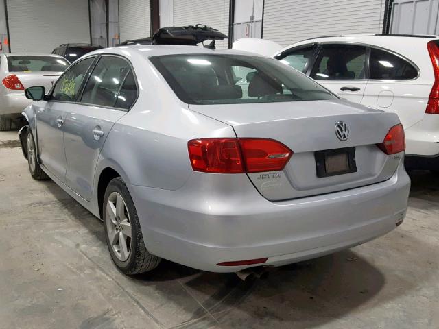 3VWLL7AJ1CM345864 - 2012 VOLKSWAGEN JETTA TDI SILVER photo 3