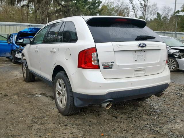 2FMDK3JC2DBC61586 - 2013 FORD EDGE SEL WHITE photo 3