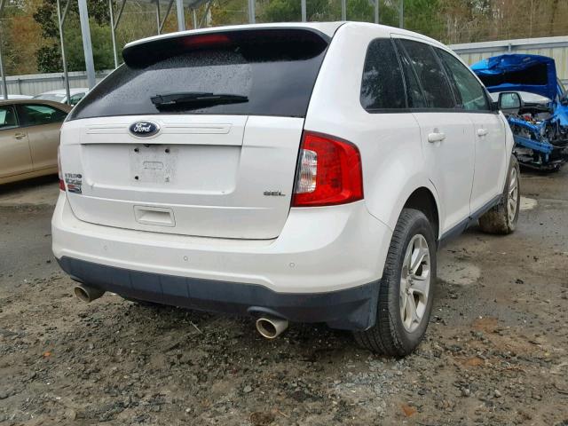 2FMDK3JC2DBC61586 - 2013 FORD EDGE SEL WHITE photo 4