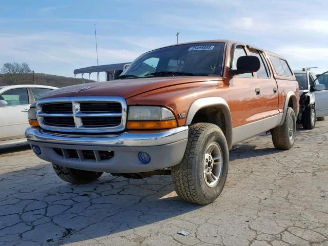 1B7GG2AN1YS666509 - 2000 DODGE DAKOTA QUA ORANGE photo 2