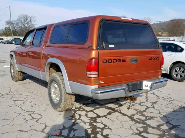 1B7GG2AN1YS666509 - 2000 DODGE DAKOTA QUA ORANGE photo 3