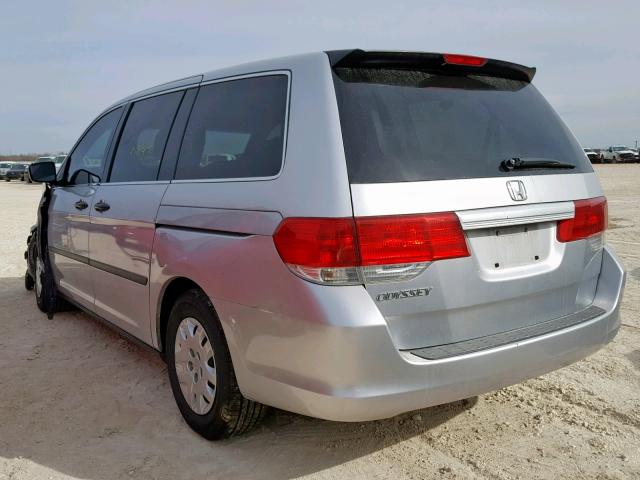 5FNRL3H27AB110245 - 2010 HONDA ODYSSEY LX SILVER photo 3